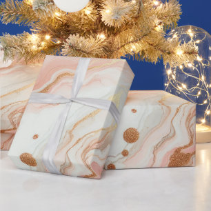 Elegante roze en roze gouden folie marmer cadeaupapier