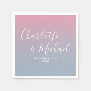 Elegante roze en stoffige blauwe Ombre bruiloft Servet