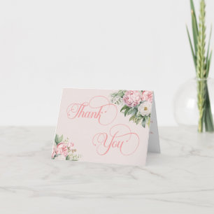 Elegante roze en witte bloemen islamitische bruilo bedankkaart