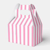 Elegante Roze en Witte Strepen met Monogram Bedankdoosjes (Achterkant)