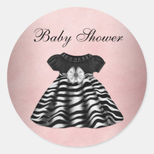 Elegante roze en zwarte Baby showers Stickers