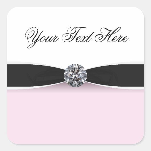 Elegante roze en zwarte Stickers (Voorkant)