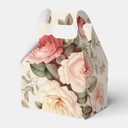 Elegante roze Engelse Rozen Bedankdoosjes (Achterkant)