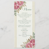 Elegante Roze Eucalyptus Bruiloft met Bloemen Menu (Voorkant)