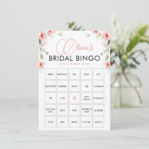 Elegante Roze Eucalyptus Wilde Bloemen Bingo Spelk Kaart