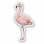 Elegante Roze Flamingo Die-Cut Vinyl Sticker (Voorkant)