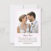 Elegante Roze Foto Bruidsfeest Dank Je Bedankkaart (Voorkant)