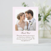 Elegante Roze Foto Bruidsfeest Dank Je Bedankkaart (Staand voorkant)