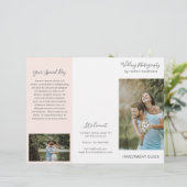 Elegante Roze Fotografie Zakelijke Trifold Brochur (Staand voorkant)