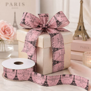 Elegante roze Franse vintage Paris eiffeltoren Lint