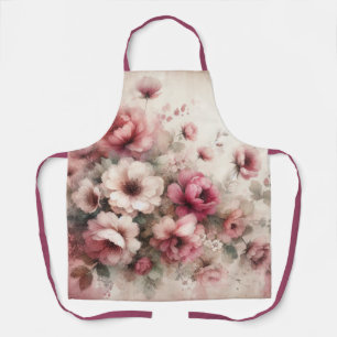 Elegante roze  geïnspireerde bloemen schort