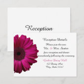 Elegante Roze Gerbera Madelief Bruilofts Ontvangst Kaart (Voorkant / Achterkant)