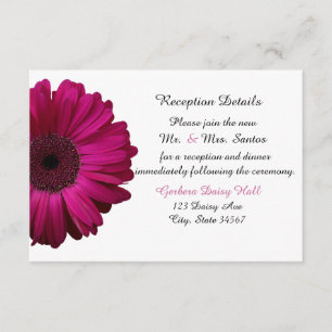 Elegante Roze Gerbera Madelief Bruilofts Ontvangst Kaart
