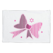 Elegante Roze Gestreepte Boog met Sterren Kussen H Kussensloop (Achterkant-Links)