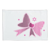 Elegante Roze Gestreepte Boog met Sterren Kussen H Kussensloop (Achterkant-Rechts)