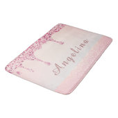 Elegante Roze Glam Glitter Drip Badmat (Gekanteld)