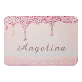 Elegante Roze Glam Glitter Drip Badmat