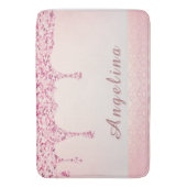 Elegante Roze Glam Glitter Drip Badschuim Badmat (Voorkant Verticaal)