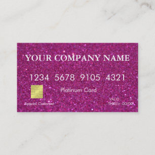 Elegante Roze Glitter Creditcard Visitekaartje