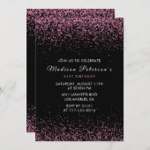 Elegante Roze Glitter Glam 81ste verjaardag Kaart (Voorkant / Achterkant)