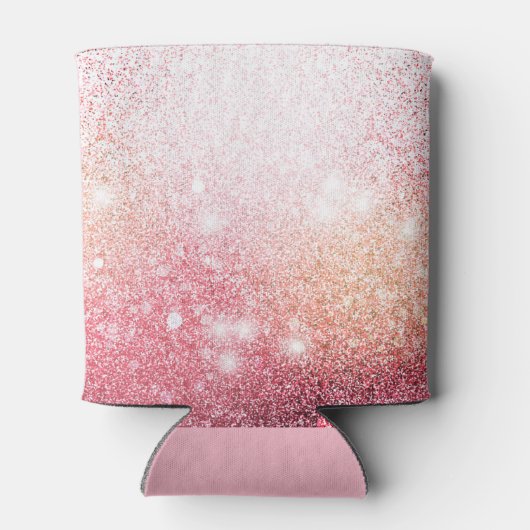 Elegante roze Glitter glinstering Blikjeskoeler (Achterkant)