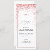 Elegante roze glitter speciale gelegenheid menu (Voorkant / Achterkant)