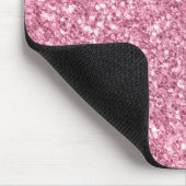 Elegante roze glitter textuur print muismat (Hoek)