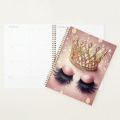 Elegante roze glitter wimperkroon planner (Display)