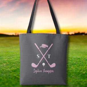 Elegante Roze Golfclub Witte Strikken Aangepaste V Draagtas
