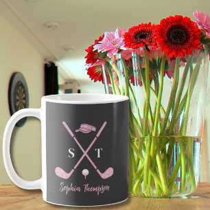Elegante Roze Golfclub Witte Strikken Custom Verja Koffiemok