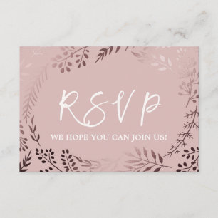 Elegante Roze Goud en Roze Song Request RSVP Kaart