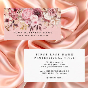 Elegante Roze Goud Roze Bloemen Bloemstuk Visitekaartje