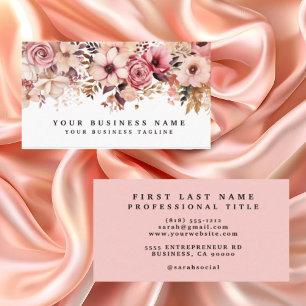 Elegante Roze Goud Roze Bloemen Bloemstuk Visitekaartje