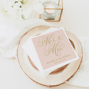 Elegante Roze Goud Trouwdag Servetten