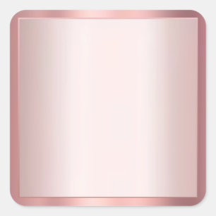 Elegante Roze Goud Voeg Uw Tekst Toe Lege Sjabloon Vierkante Sticker