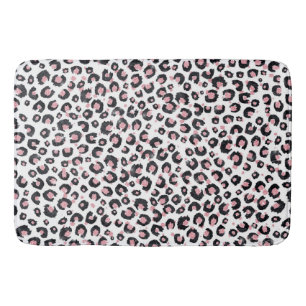 Elegante Roze Goud Zwarte Luipaard Patroon Badmat