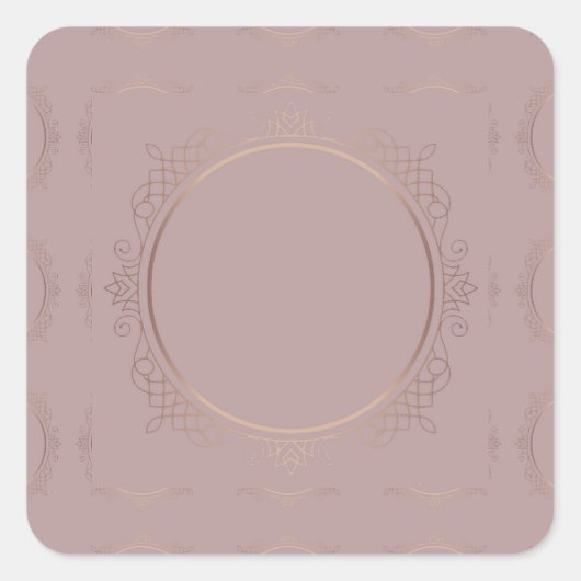 Elegante Roze Gouden Blanco Sjabloon Voeg Uw Tekst Vierkante Sticker (Voorkant)