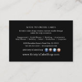 Elegante Roze Gouden Bloem Cake Banketbakkerij Visitekaartje (Achterkant)