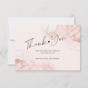 Elegante roze gouden blush baby shower bedankt