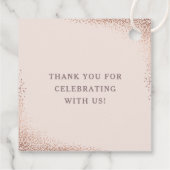 Elegante Roze Gouden Bruidsdouche  Bedankjes Labels (Achterkant)