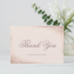 Elegante Roze Gouden Bruidsdouche Bedankkaart