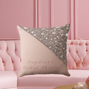 Elegante Roze Gouden Bruidsdouche Kussen