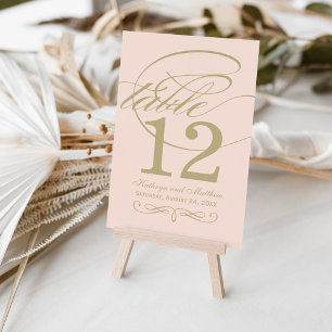 Elegante Roze Gouden Calligrafie Monogram Huwelijk Kaart