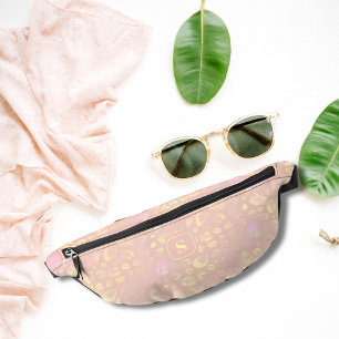 Elegante roze gouden citroens chiffon luipaardprin heuptasje