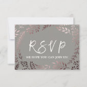 Elegante Roze Gouden en Grijze Song Request RSVP K (Voorkant)