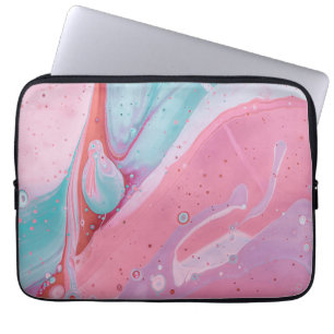 Elegante roze gouden en witte kwarts marmeren lapt laptop sleeve