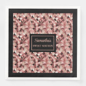 Elegante Roze Gouden en Zwarte Servetten Trendy Fe (Voorkant)