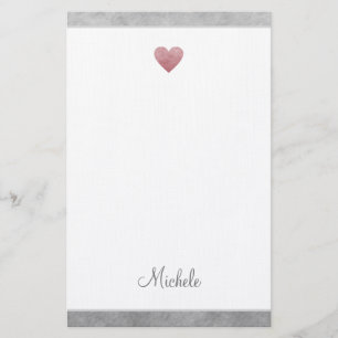 Elegante Roze Gouden Folie Hart Modern Schrift Briefpapier