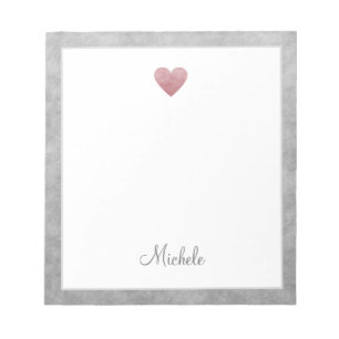 Elegante Roze Gouden Folie Hart Modern Schrift Notitieblok