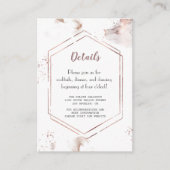 Elegante roze gouden frame trouwdetails informatiekaartje (Voorkant)